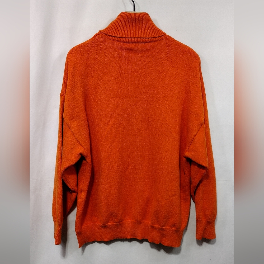 Adika Perfect Mess Turtleneck Sweater Womens M/L Orange Retro 90s Casual Comfy - Picture 5 of 8